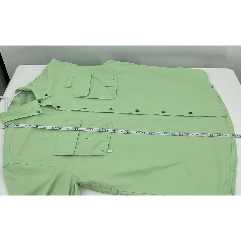 Cabelas Mens Fishing Shirt Large Green Long Sleeve UPF 30 Ventilated Button Down - Picture 5 of 10